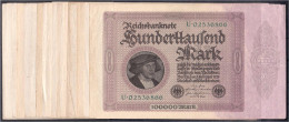 20x 100 Tsd. Mark 1.2.1923. Serie A-U Komplett Meist III. Rosenberg 82a. Grabowski. DEU-93a. Pick 83. - Altri & Non Classificati