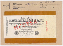 1 Mio. Mark 25.7.1923. Mit Rotaufdruck „Muster“ Auf Vs., Reichsdruck, KN. 7-stellig, Serie A, Im Original Kassenkuvert D - Sonstige & Ohne Zuordnung