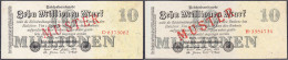 2x 10 Mio. Mark 25.7.1923. Mit Rotaufdruck „Muster“ Auf Vs., Serie C Und H. 1x (Schuster Sammleranfertigung). I-II. Rose - Autres & Non Classés