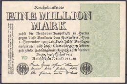 1 Mio. Mark 9.8.1923. Mit Perforation „Wertlos Reichsbank“, Wz. Ringe, FZ: VD. I. Rosenberg 101. Grabowski. DEU-114. Pic - Autres & Non Classés