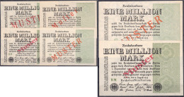 6x 1 Mio. Mark 9.8.1923. Alle Mit Aufdruck „Muster“ Auf Vs., Darunter Alle Bekannten Wasserzeichen. I-II. Rosenberg 101. - Other & Unclassified