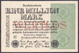 1 Mio. Mark 9.8.1923. Mit Aufdruck „WERTLOS“ Auf Vs., Wz. Ringe, FZ: SC. I- Rosenberg 101. Grabowski. DEU-114. Pick 102. - Sonstige & Ohne Zuordnung