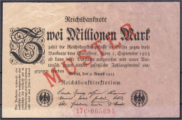 2 Mio. Mark 9.8.1923. Mit Rotaufdruck „Muster“ Auf Vs., FZ Und Reihe Rot, FZ: C. III. Rosenberg 102c. Grabowski. DEU-115 - Sonstige & Ohne Zuordnung