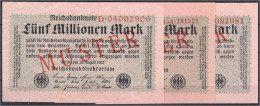 3x 5 Mio. Mark 20.8.1923. Alle Mit Rotaufdruck „Muster“ Auf Vs. (Schuster Sammleranfertigungen). I-II. Rosenberg 104a,b. - Other & Unclassified