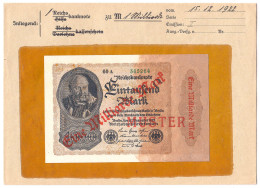 1 Mrd. Mark 15.12.1922. Mit Rotaufdruck „Muster“ Auf Vs. Und Rs, KN. 6-stellig, FZ: A, Ohne Bogen-Wz, Im Original Kassen - Autres & Non Classés