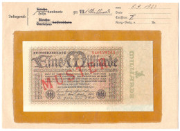 1 Mrd. Mark 5.9.1923. Mit Rotaufdruck „Muster“ Auf Vs., Firmendruck, KN. 6-stellig, FZ: AC, Im Original Kassenkuvert Der - Other & Unclassified