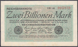 2 Bio. Mark 5.11.1923. Wz. Ringe, KN. 6-stellig, FZ: UB. I- / II+, Leichte Flecken. Rosenberg 132c. Grabowski. DEU-163b. - Autres & Non Classés