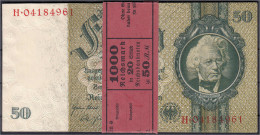 20x 50 Reichsmark 30.3.1933. Unzirkulierte Scheine In Original Banderole. KN 8-stellig Und Fortlaufend. H 04184942 - 041 - Andere & Zonder Classificatie