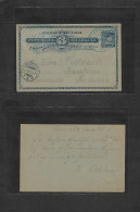 NICARAGUA. 1897 (25 May) Corinto - Germany, Sachsen, Bautzen (22 June) 3c Blue Stat Card, Blue Oval Cachet. - Nicaragua