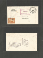NICARAGUA. 1937 (9 May) Official Mail + Air Fkd Rate To Dundee, Scottland. Reverse Sonioga Slogan Cachets. - Nicaragua