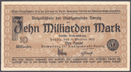 10 Mrd. Mark 11.10.1923 Druck Einseitig, Wz. Verschlungene Quadrate Und Ohne KN I. Rosenberg 810a. Grabowski. DAN-34. Pi - Altri & Non Classificati