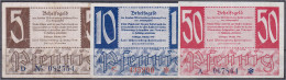 Württemberg-Hohenzollern, Komplette Serie Finanzministerium 1947. 3 Stück: 5, 10 Und 50 Pfg. II-III. Rosenberg 214a, 215 - Andere & Zonder Classificatie