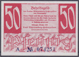 Württemberg-Hohenzollern, 50 Pfg. 1947. I. Rosenberg 216a. Grabowski. FBZ-9. Pick S1009. - Sonstige & Ohne Zuordnung