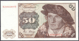 50 Deutsche Mark 2.1.1980. Serie KJ/N. Mit Copyright. I. Rosenberg 288a. Grabowski. BRD-32a. Pick 33d. - Autres & Non Classés