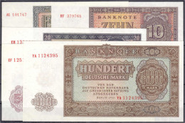 Kompletter Satz Der Banknotenserie (DDR-Druck) 1955. Insgesamt 5 Scheine Zu 5, 10, 20, 50 Und 100 Mark. I Bis I- Rosenbe - Altri & Non Classificati