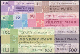 Forum Außenhandelsgesellschaft M.b.H., Komplette Serie Zu 0,5, 1, 5, 10, 50, 100 U. 500 Mark 1979. I Bis I- Rosenberg 36 - Sonstige & Ohne Zuordnung