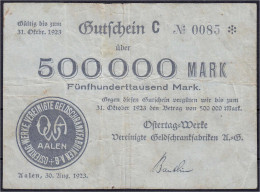 Ostertag-Werke, 500 Tsd. Mark 31.10.1923. III / III-, Selten. Keller 7. - [11] Local Banknote Issues