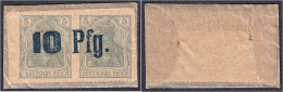 Stadt, 10 Pfg. O.D. Hülle (ungemustert) Mit Blauem Wertaufdruck, Ohne Stempel. I-II. Tieste 0030.10.06 A. - [11] Local Banknote Issues