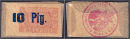 Stadt, 10 Pfg. O.D. Hülle (ungemustert) Mit Blauem Wertaufdruck, Mit Stempel. I-II. Tieste 0030.10.06 B. - [11] Local Banknote Issues