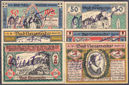 Kurdirektion, 6 Verschiedene Scheine Zu 2x 50 Pfg., 2x 1 Und 2x 2 Mark 1.3.1922. Alle Mit Handunterschrift Des Entwerfer - [11] Local Banknote Issues