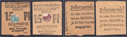 Hochbahn-Gesellschaft Berlin, 2x 15 Pfg. O.D. Kartonhüllen Mit Briefmarkeneinlage. I-II. Tieste 0460.125.21. - [11] Emissions Locales