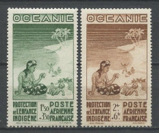 OCEANIE 1942 PA N° 4/5 ** Neufs MNH  Superbes C 4.50 € Protection De L' Enfance Indigène Children - Airmail