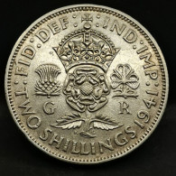 2 SHILLINGS  ARGENT 1941 GEORGE VI ROYAUME UNI / UNITED KINGDOM SILVER - J. 1 Florin / 2 Schillings