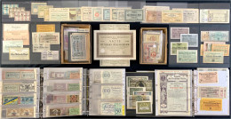 Notgeldscheine, Karton Mit Ca. 1500 Scheinen, Darunter Großnotgeldscheine, Inflationsscheine, Verkehrsausgaben, Wertbest - Verzamelingen