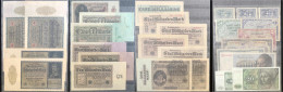 Sammlung Mit Ca. 300 Scheinen Im Album, überwiegend Reichsbanknoten Beginnend Mit 100 Mark 1898, Aber Auch Alliierte Mil - Collezioni