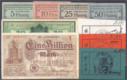 Notgeldscheine, 9 Scheine, Dabei Gardelegen 5, 10, 25 Und 50 Pfg., Lauenburg Zu 1/2, 1 Und 2 Mark 1914 Und Lüdenscheid Z - Collezioni