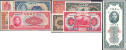 China, Insgesamt 9 Scheine, Dabei Bank Of China, Bank Of Communications Und The Central Bank Of China. Meist I-II - Collections & Lots