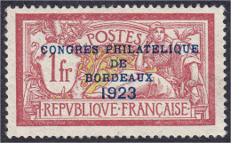 1 Fr. Philatelistenkongress (Bordeaux) 1923, Postfrische Erhaltung. Mi. 650,-€ Michel 152. - Sonstige & Ohne Zuordnung