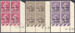 40 C. + 10 C. - 1.50 Fr. + 50 C. Staatsschuldentilgungskasse 1930, Kompletter Viererblocksatz Aus Der Rechten Unteren Bo - Other & Unclassified