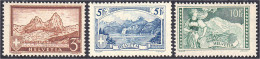 3 Fr. - 10 Fr. Gebirgslandschaften (III) 1928, Kompletter Satz In Postfrischer Erhaltung. Mi. 1.100,-€ Michel 226-228. - Other & Unclassified