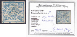 2 Sgr. Freimarke 1852, Gestempelt In Feinster Luxuserhaltung. Kurzbefund Lange BPP >einwandfrei< Michel 2. - Braunschweig