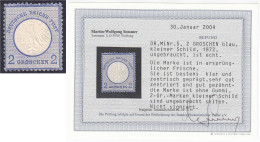 2 Groschen Kleiner Brustschild 1872, Ungebraucht Ohne Gummi, Sehr Gut Zentriert Und Gezähnt. Fotoattest Richter Und Foto - Other & Unclassified