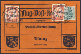 1 M. Auf 10 Pf. Flugpostmarke 1912, Zwei Werte Auf Karte, Einer Davon Mit Aufdruckfehler „HUNA“ Statt „HUND“. Mi. 700,-€ - Altri & Non Classificati