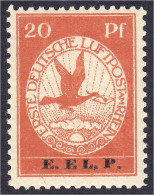 20 Pf. Flugpostmarke E.EL.P. 1912, Postfrische Luxuserhaltung. Mi. 450,-€ Michel VI. - Andere & Zonder Classificatie