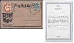 20 Pf. Flugpostmarken (E.EL.P.) 1912, Auf Postkarte Mit Nebenfrankatur Mi.-Nr. 85 I (5 Pf.), Entwertet Mit Dem Stempel , - Other & Unclassified