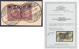 2.50 Auf 2 M. Freimarke (Kupferdruck) 1920, Farbe ,,c" (dunkelkarminbraun), Sauber Gestempelt Auf Briefstück ,,STEINBERG - Other & Unclassified