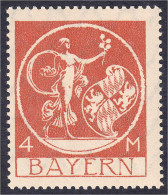 4 M. Freimarken 1920, Postfrisch, Ohne Aufdruck, Unsigniert. Mi. 170,-€ Michel 135 III. - Autres & Non Classés