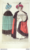 Gravure De Mode Costume Parisien 1831 N°2859 Robe Cachemire Brodée En Soie - Etsen