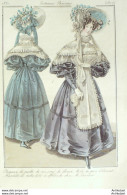 Gravure De Mode Costume Parisien 1831 N°2877 Robe De Gros D'Orient Mantille - Etchings
