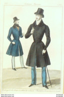 Gravure De Mode Costume Parisien 1831 N°2880 Redingote De Drap à Collet  - Etchings