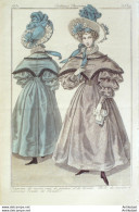 Gravure De Mode Costume Parisien 1831 N°2889 Robe De Moire à Pélerine - Etsen