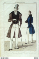 Gravure De Mode Costume Parisien 1831 N°2896 Redingote Habit De Drap Homme - Etsen