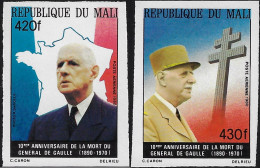 Mali 1980 Y&T PA 401 Et 402 Non Dentelés, Neufs Sans Charnière. Charles De Gaulle, Général De Brigade à Titre Temporaire - De Gaulle (General)