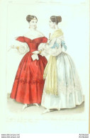 Gravure De Mode Costume Parisien 1831 N°2930 Robe De Cachemire Brodée - Etchings