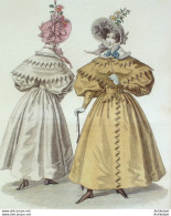 Gravure De Mode Costume Parisien 1832 N°2985 Redingote De Pou De Soie - Eaux-fortes