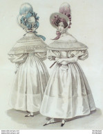 Gravure De Mode Costume Parisien 1832 N°2994 Robe D'organdi à Colerette  - Etchings
